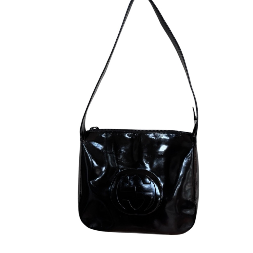 Vintage Gucci Black Patent Leather Shoulder
Bag